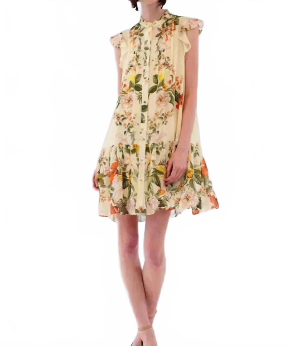 NEW JULIA JORDAN midi dress with self tie in yellow
